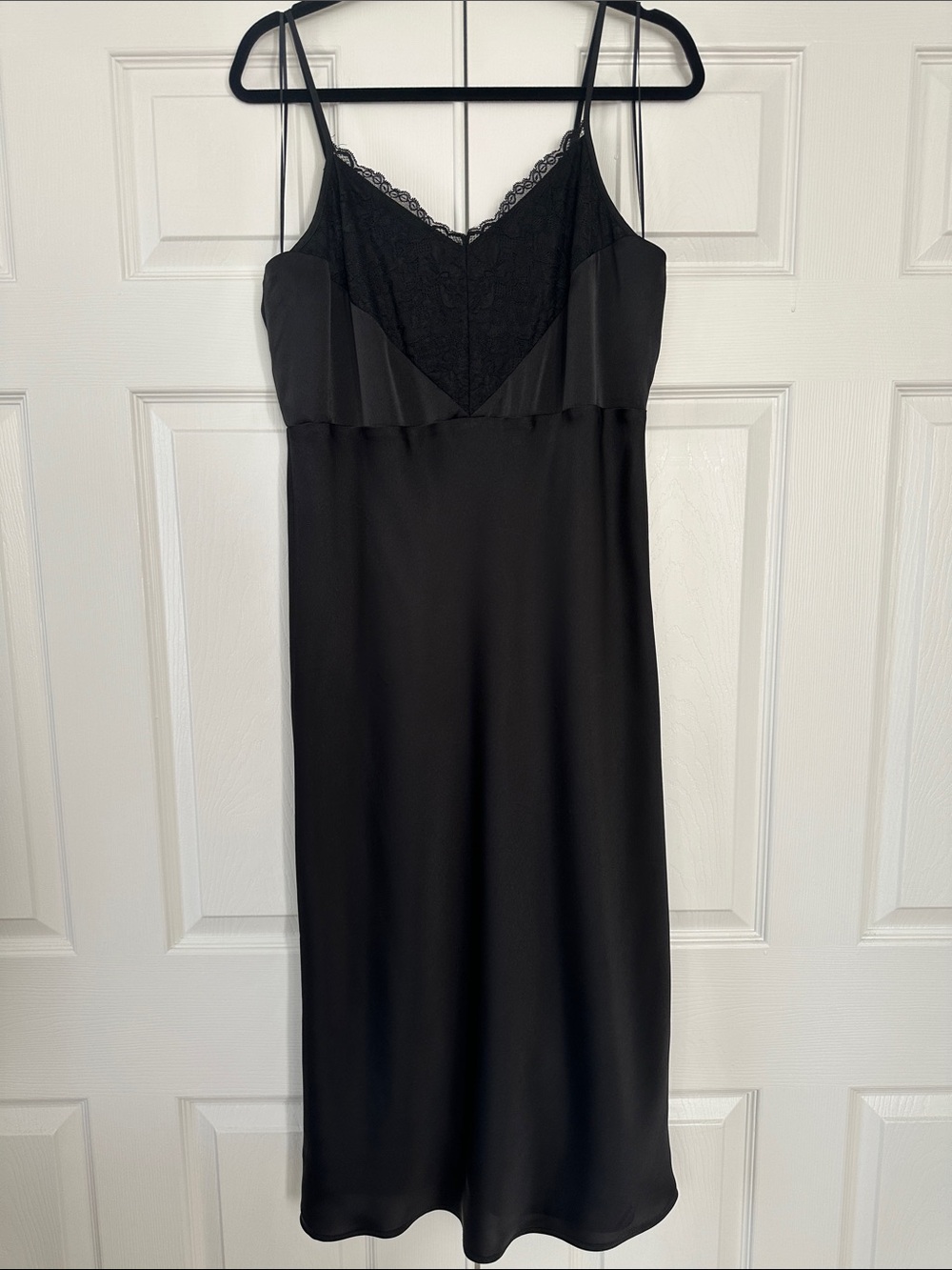 Express Black Lace-Trim Slip Dress Size Large
